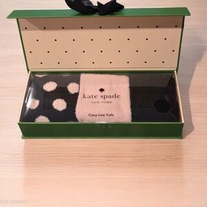 Kate Spade 3 Pack Cozy Low Cuts Black Pink Polka, Pink, Black Socks Set, NIB